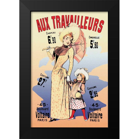 Aux Travailleurs Black Modern Wood Framed Art Print by Choubrac, Alfred