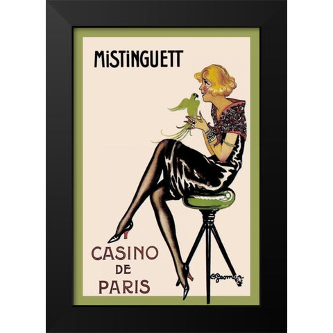 Mistinguett - Casino de Paris, 1922 Black Modern Wood Framed Art Print by Gesmar, Charles