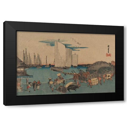 Okido at Takanawa (Takanawa okido no zu), 1832 Black Modern Wood Framed Art Print by Hiroshige, Ando