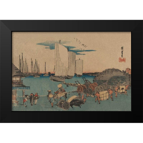 Okido at Takanawa (Takanawa okido no zu), 1832 Black Modern Wood Framed Art Print by Hiroshige, Ando