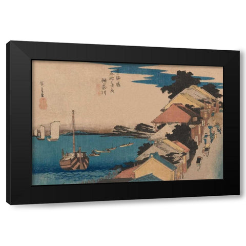 Kanagawa, 1836 Black Modern Wood Framed Art Print by Hiroshige, Ando