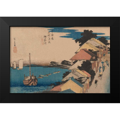 Kanagawa, 1836 Black Modern Wood Framed Art Print by Hiroshige, Ando