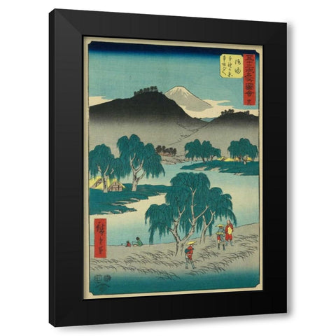 Goyu, 1855 Black Modern Wood Framed Art Print with Double Matting by Hiroshige, Ando