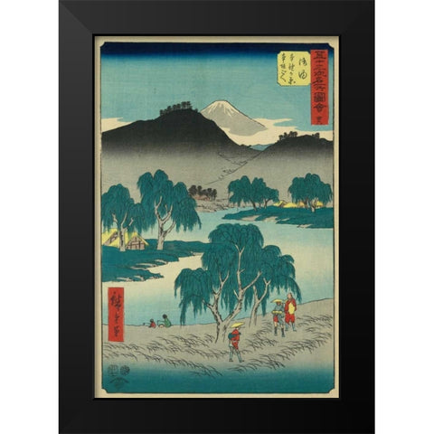 Goyu, 1855 Black Modern Wood Framed Art Print by Hiroshige, Ando
