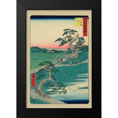Chiryu, 1855 Black Modern Wood Framed Art Print by Hiroshige, Ando