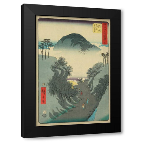 Okabe, 1855 Black Modern Wood Framed Art Print by Hiroshige, Ando