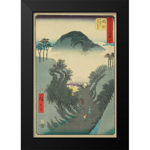 Okabe, 1855 Black Modern Wood Framed Art Print by Hiroshige, Ando
