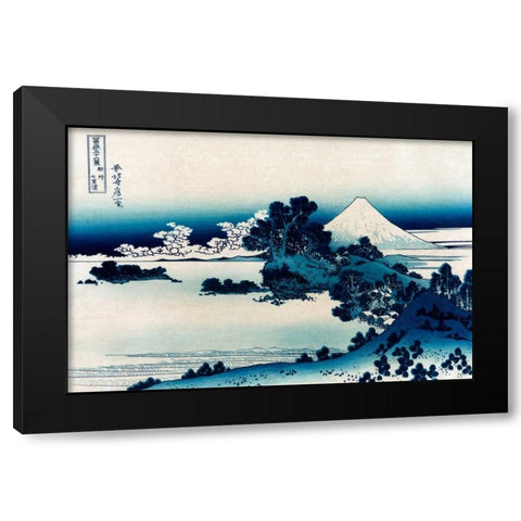 Schichiri Beach in Sagami Province, 1830 Black Modern Wood Framed Art Print with Double Matting by Hokusai