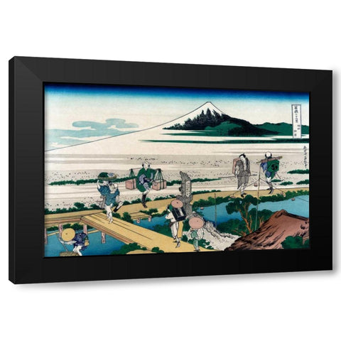 Nakahara in Sagami Province, 1830 Black Modern Wood Framed Art Print with Double Matting by Hokusai