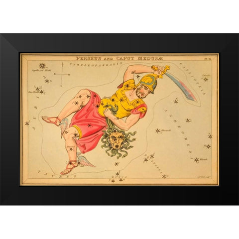 Perseus and Caput MedusÃ¦, 1825 Black Modern Wood Framed Art Print by Aspin, Jehoshaphat