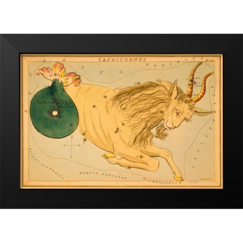 Capricorn, 1825 Black Modern Wood Framed Art Print by Aspin, Jehoshaphat