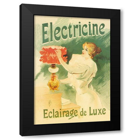 Electricine, Luxury Lighting, 1895 Black Modern Wood Framed Art Print by Lefevre, Lucien