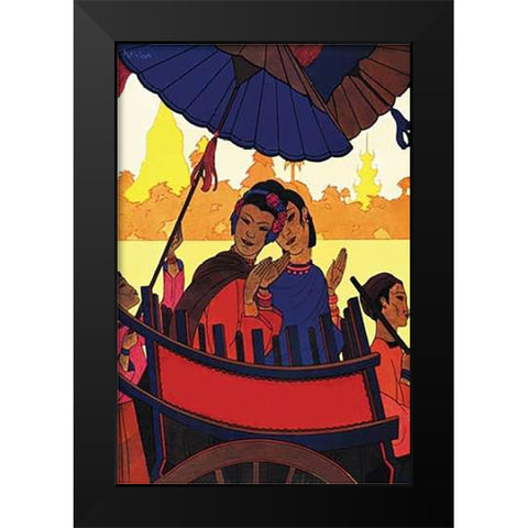 Burma-The Golden Landscape, 1925 Black Modern Wood Framed Art Print by McIntosh, Frank