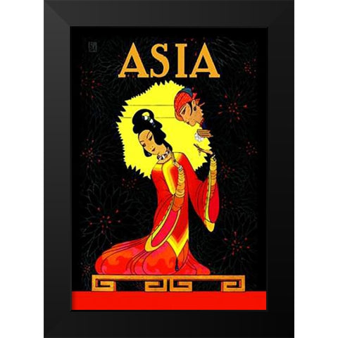 The Princess Badoura with Title, 1926 Black Modern Wood Framed Art Print by McIntosh, Frank