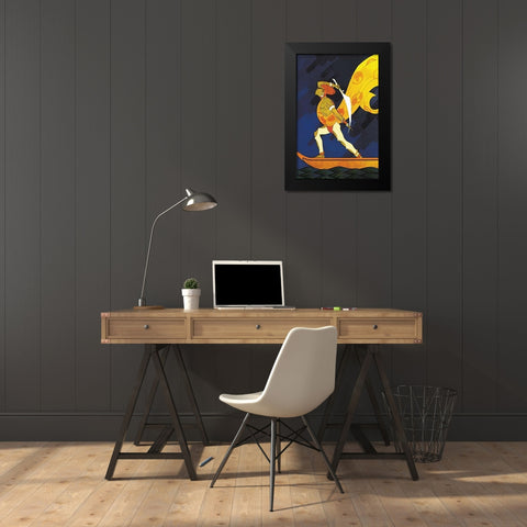 The Bark of the False Caliph, 1926 Black Modern Wood Framed Art Print by McIntosh, Frank