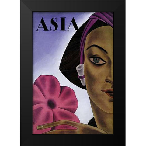 Sumatran Mode in Millinery with Title, 1931 Black Modern Wood Framed Art Print by McIntosh, Frank