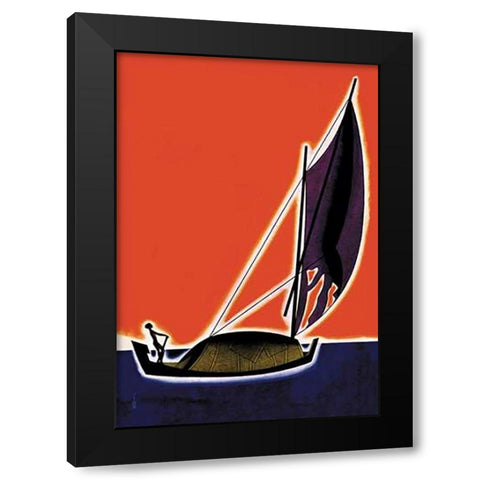 On One of the Seven Seas, 1931 Black Modern Wood Framed Art Print by McIntosh, Frank