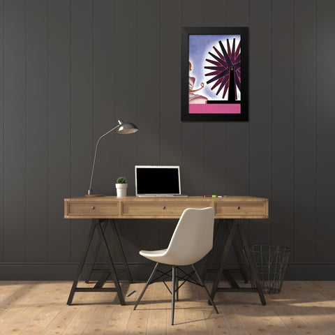 Indias Symbolic Wheel, 1932 Black Modern Wood Framed Art Print by McIntosh, Frank