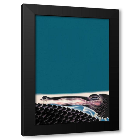 Crocodile, 1933 Black Modern Wood Framed Art Print with Double Matting by McIntosh, Frank