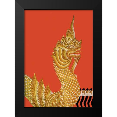 Dragon Temple of Siam, 1934 Black Modern Wood Framed Art Print by McIntosh, Frank