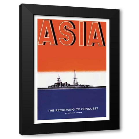 Defender of the Seas with Title, 1935 Black Modern Wood Framed Art Print with Double Matting by McIntosh, Frank