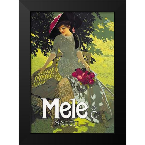 Lady in Green, 1914 Black Modern Wood Framed Art Print by Terzi, Aleardo