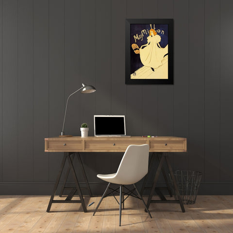 May Milton on Stage Black Modern Wood Framed Art Print by Toulouse-Lautrec, Henri