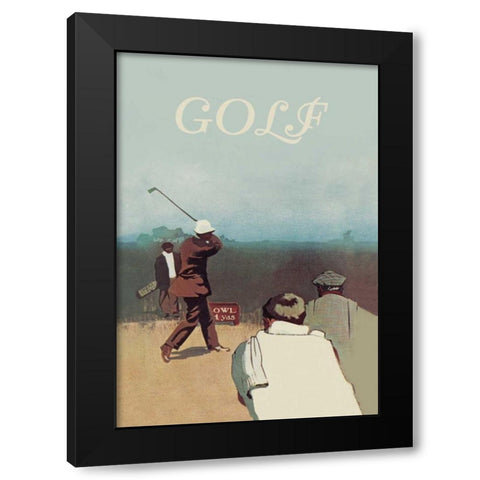 Long Drive, 1911 Black Modern Wood Framed Art Print with Double Matting by Unknown