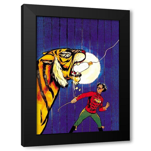 Tigerlight Black Modern Wood Framed Art Print by Unknown