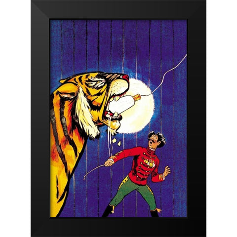 Tigerlight Black Modern Wood Framed Art Print by Unknown