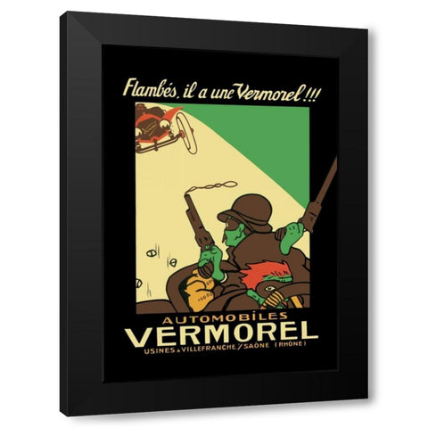 Vermorel Automobiles Black Modern Wood Framed Art Print by Unknown