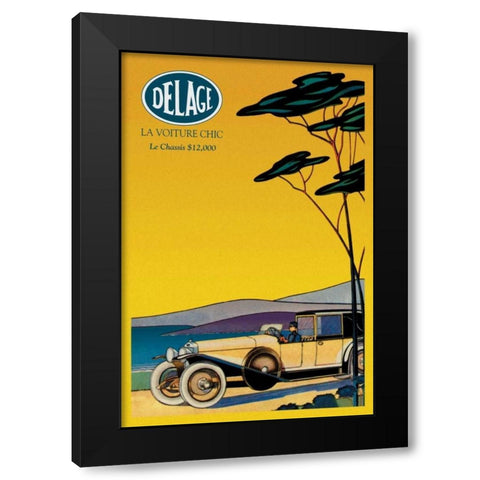 Delage - Out for a Drive Black Modern Wood Framed Art Print with Double Matting by Unknown