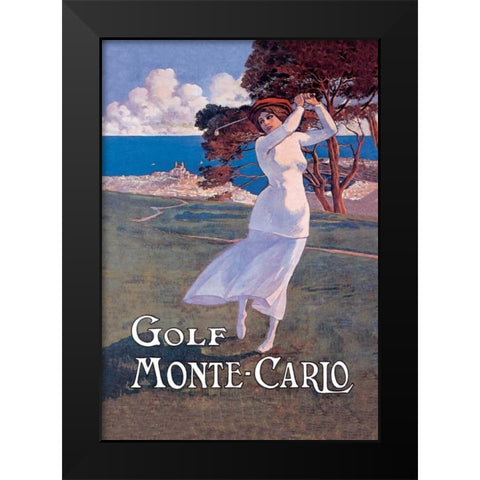 Golf Monte Carlo, 1900 Black Modern Wood Framed Art Print by Ximines, Elio