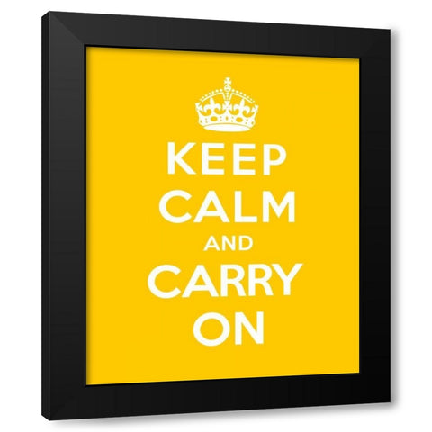 Keep Calm and Carry On - Yellow Black Modern Wood Framed Art Print by The British Ministry of Information