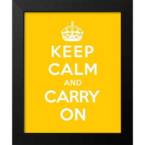 Keep Calm and Carry On - Yellow Black Modern Wood Framed Art Print by The British Ministry of Information