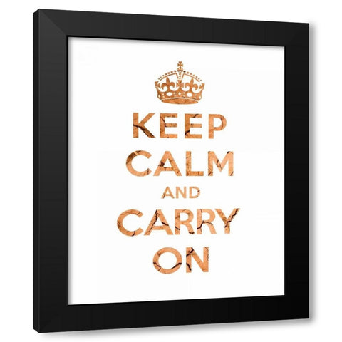 Keep Calm and Carry On - Texture II Black Modern Wood Framed Art Print by The British Ministry of Information