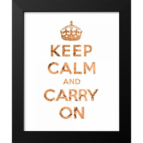 Keep Calm and Carry On - Texture II Black Modern Wood Framed Art Print by The British Ministry of Information