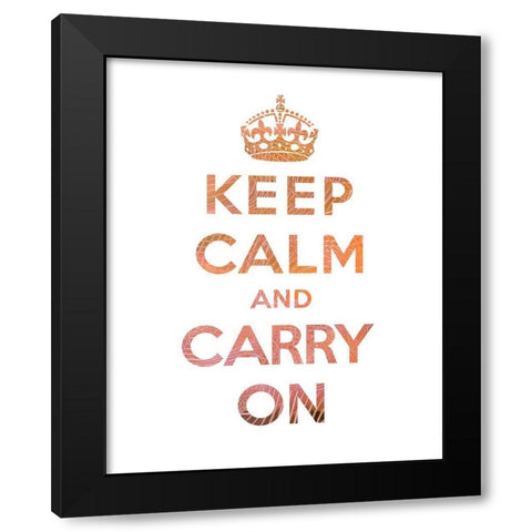 Keep Calm and Carry On - Texture IV Black Modern Wood Framed Art Print with Double Matting by The British Ministry of Information