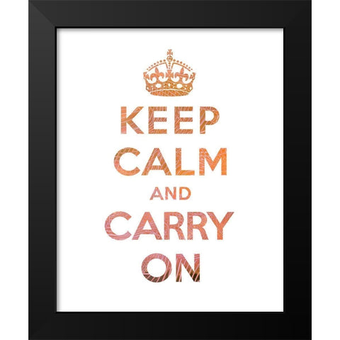 Keep Calm and Carry On - Texture IV Black Modern Wood Framed Art Print by The British Ministry of Information
