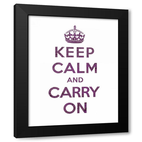 Keep Calm and Carry On - Texture VI Black Modern Wood Framed Art Print by The British Ministry of Information