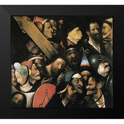 Museumist Carrying The Cross II Black Modern Wood Framed Art Print by Bosch, Hieronymus