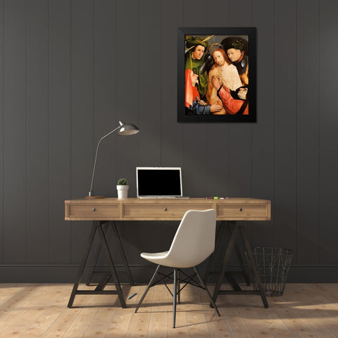 Museumist Crowned With Thorns Black Modern Wood Framed Art Print by Bosch, Hieronymus