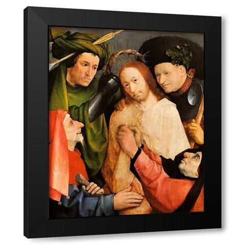 Museumist Crowned With Thorns Black Modern Wood Framed Art Print with Double Matting by Bosch, Hieronymus