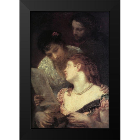 A Musical Party 1874 Black Modern Wood Framed Art Print by Cassatt, Mary