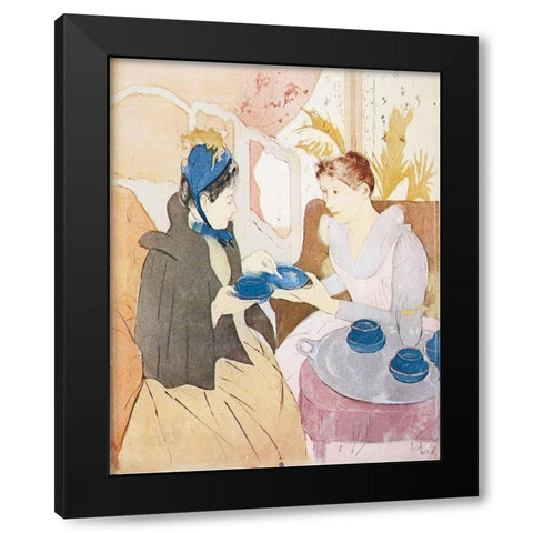 Afternoon Tea Party 1891 (2) Black Modern Wood Framed Art Print by Cassatt, Mary