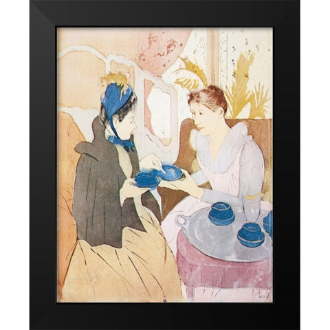 Afternoon Tea Party 1891 (2) Black Modern Wood Framed Art Print by Cassatt, Mary