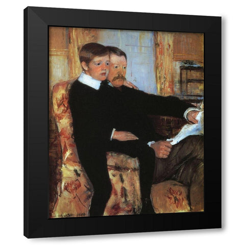 Alexander And His Son Robert 1885 Black Modern Wood Framed Art Print by Cassatt, Mary