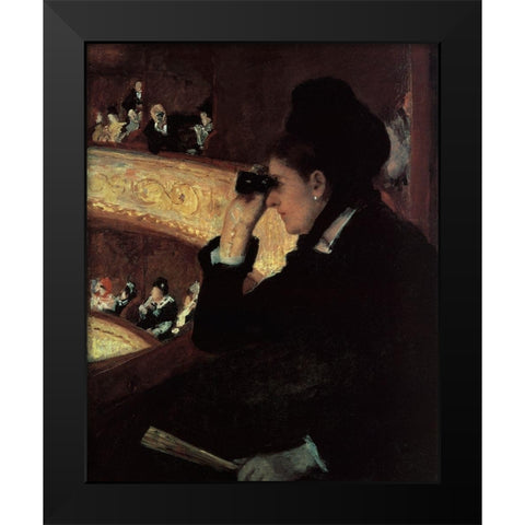 At The Opera 1879 Black Modern Wood Framed Art Print by Cassatt, Mary