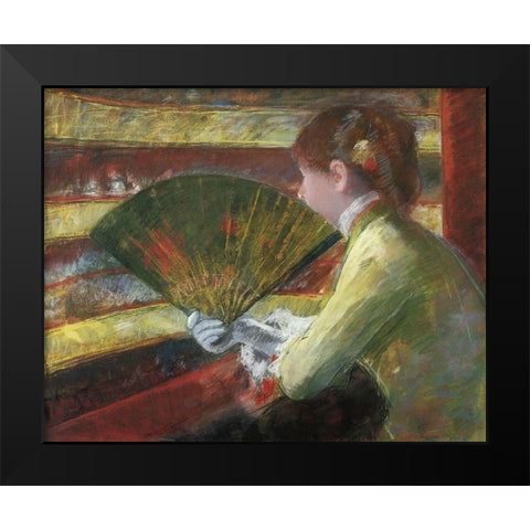 At The Theater II 1879 Black Modern Wood Framed Art Print by Cassatt, Mary