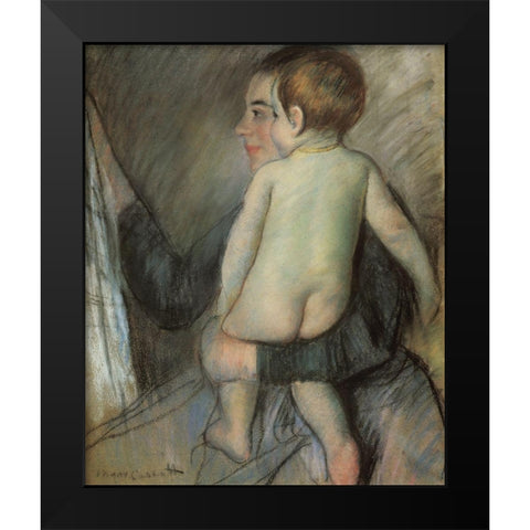At The Window 1889 Black Modern Wood Framed Art Print by Cassatt, Mary